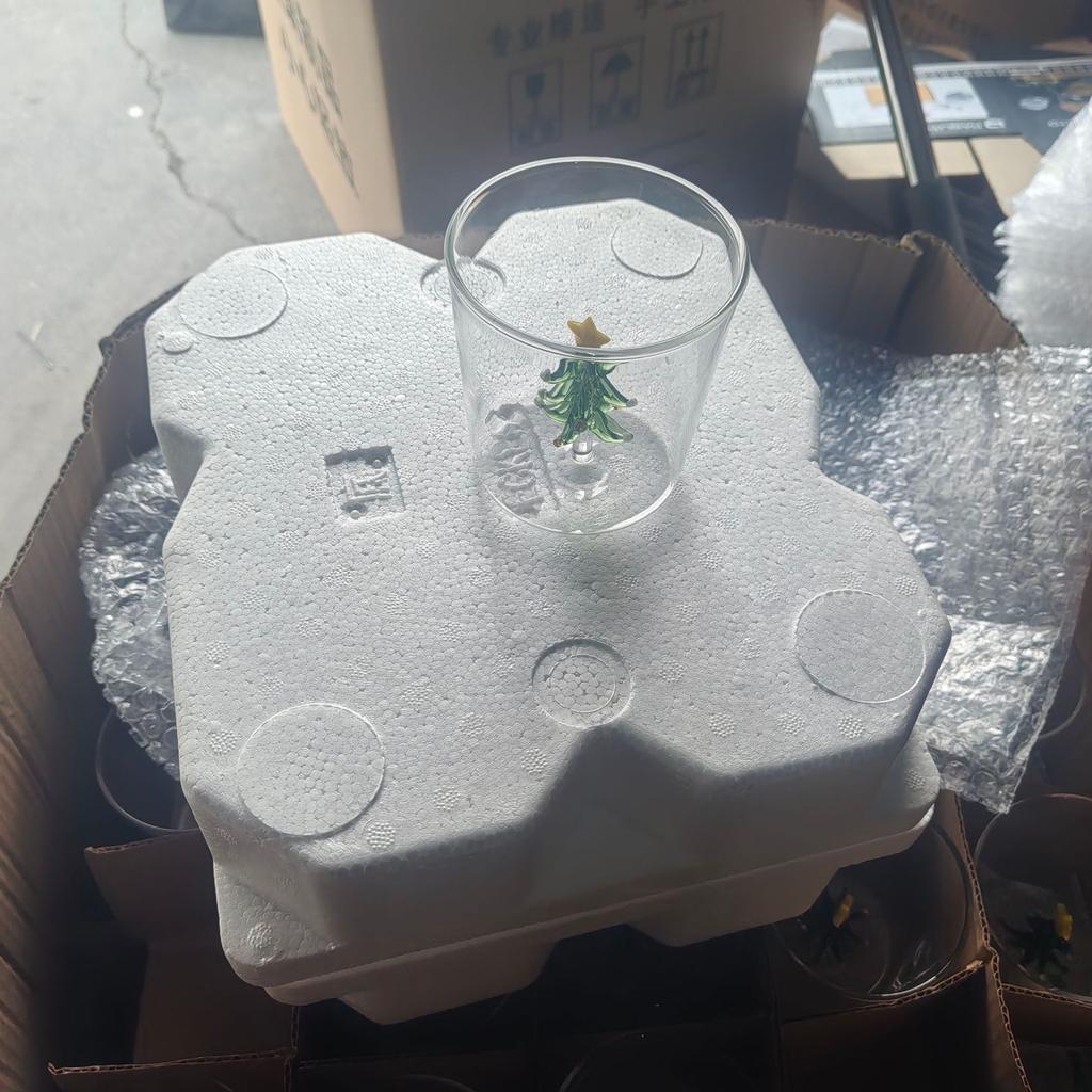 Tredimensionell Djur Tecknad Form Jul Glas Kopp Juice Kall Dryck