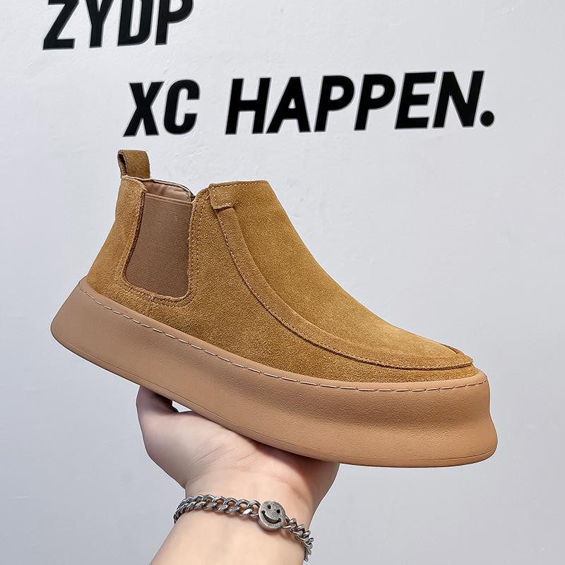 

Tooling Martin Boots Men s Autumn Short Boots Platform High Top Men s Shoes One Pedal British Chelsea Boots 1202-A 38 жёлтый