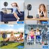 Tragbarer oszillierender Ventilator 23 cm mit Fernbedienung, leiser Betrieb, 4 Geschwindigkeiten/Timer, 7200 mAh Akku, wiederaufladbar über