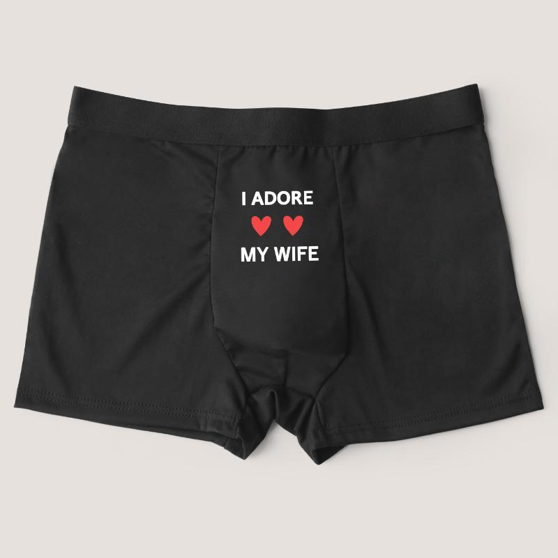 

Varsbaby Мужские трусики с принтом «Я обожаю свою жену» и забавным узором, тонкие модные трусики, ежедневное нижнее белье XXL чёрный