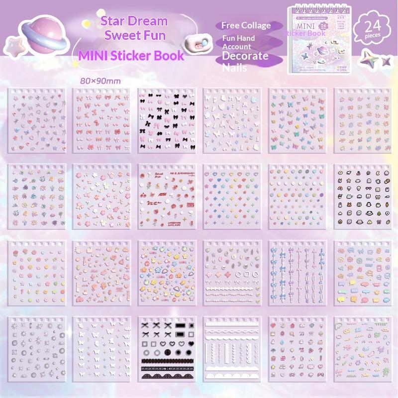 

24Pcs/pack DIY Scrapbook Supplies Kawaii Journaling Collage Sticker Book High Beauty Cute Diary Decoration Decals Crafts