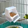 1pc-Hanging Bird Feeders for Cage Plastic Food Container with Perch for Parakeets
