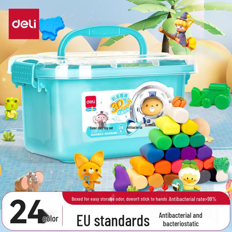 Deli 24-Color Antibacterial Ultra-Light Clay Set