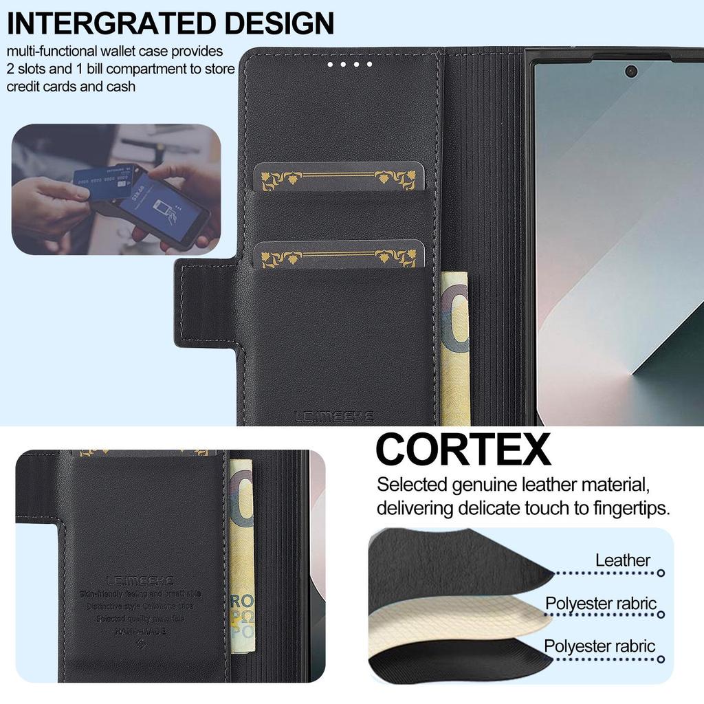 Compatible Galaxy Z Fold7/6/5/4 Leather Wallet Phone Case