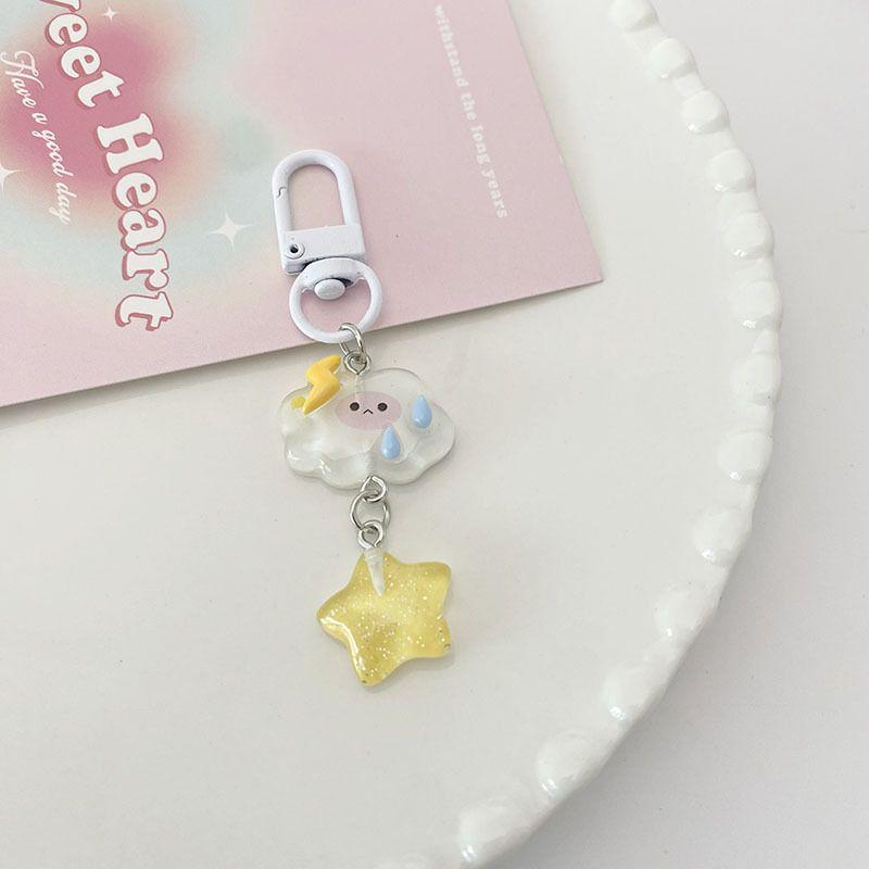 513 Original Ice Transparent Star Keychain - Cartoon Girl Heart Pendant for Students & Girlfriend Gifts