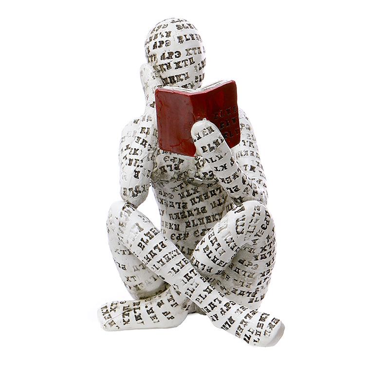 New Cross-Border Living Room Decor: Woman Reading Paper Pulp Resin Ornament