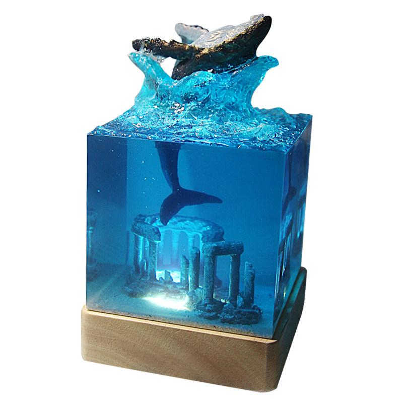 Marine Resin Epoxy Resin Decorative Items Usb Healing Exquisite Desktop Luminous Home Decorations Birthday Gifts Souvenirs