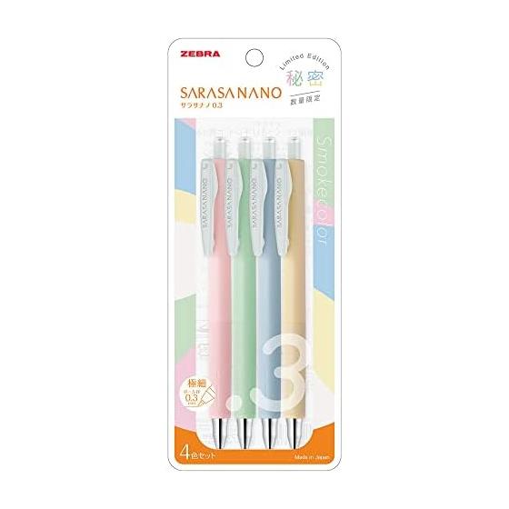 Гелевая шариковая ручка Zebra Sarasanano 0,3 мм Дымчатый цвет Набор из 4 цветов JJH72-4C-SM
