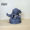 3D Printed Wolf Statue, Howling Wolf Figurine, Wild Wolf on Rock Sculpture, Collectible Animal Ornament for Home Office Desk