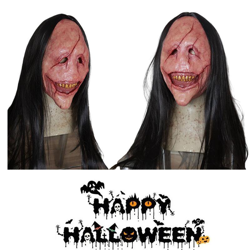 Devil Headgear Mask Halloween Latex Red Faced Demon Props Horror Accessory Cos
