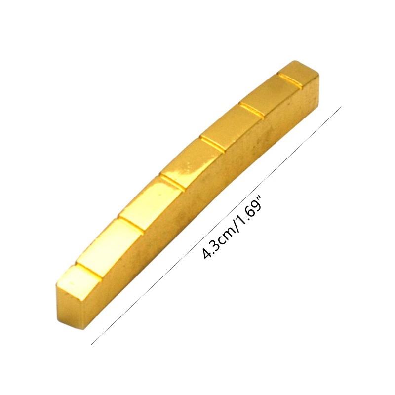 6 Strings Guitar Bridge Nut, Adjustable Brass Bridge Nut for 6 String Multiscale Electric Guitar Replacement Accessories