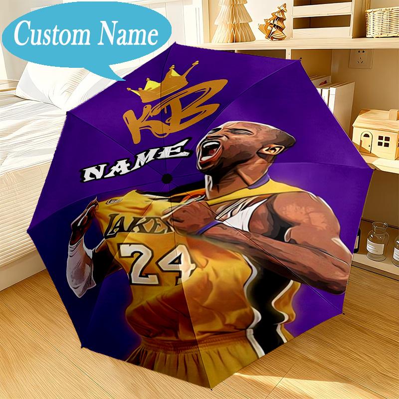 Custom Name Umbrella Kobe Bryant's Legacy Numbers Umbrella 8-Frame for Travel, Camping, Casual Lightweight Portable, Essential for Family Gifts