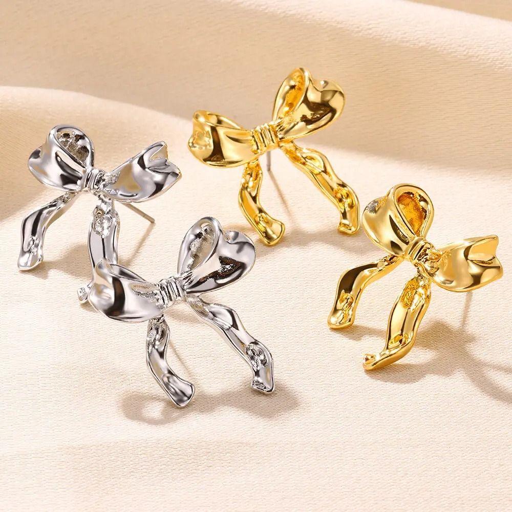 

Balletcore Simple Earrings Jewelry Accessories Piercing Ear Stud Decoration золотой