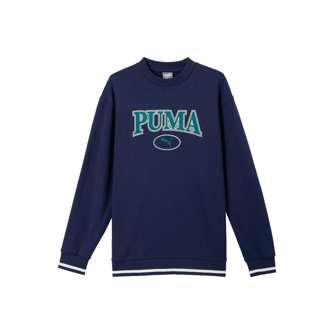 PUMA Men s Vintage American-Style Letter Print Sweatshirt in Navy Blue L