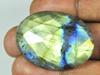 56Cts.NATURAL LABRADORITE CHECKER CUT OVAL LOOSE GEMSTONE CABOCHON 26X36X7MM ET-261