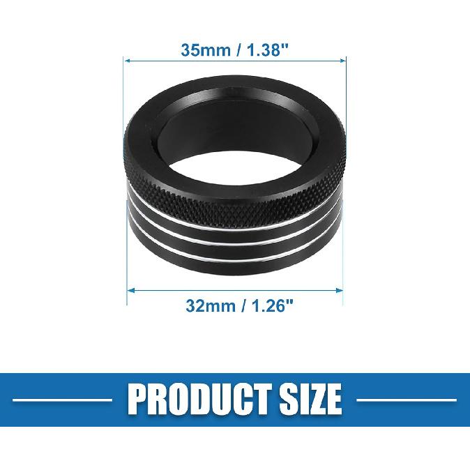 Car Console AC Audio Volume Knob Ring Cover for Subaru BRZ for Toyota 86 2013-2020 Black (Set of 3)