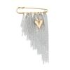 1PC Broche de Pin con Cadena Metálica Exagerada y Cadena de Borlas de Moda Para Mujer Nuevo Accesorio de Joyería con Pin Fijo para Traje Camisa
