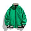 Baseball Jacket, Men's Spring and Autumn Style Stand Up Collar Jacket, Solid Color Loose and Versatile Cardigan Jacket