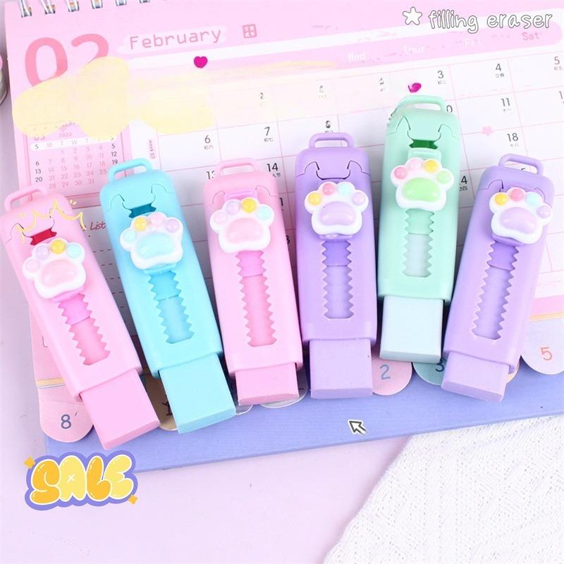 10Pcs Office Supplies Cute Things Cheap Aesthetic Cat Claw Erasers School Supply Stationery Items School Teacher Gift