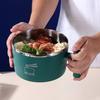 Stainless Steel Noodle Bowl with Lid, Large Drainable Soup Bowl, Easy to Wash Ramen Bowl with Drain Hole and Spoon for Dormitory