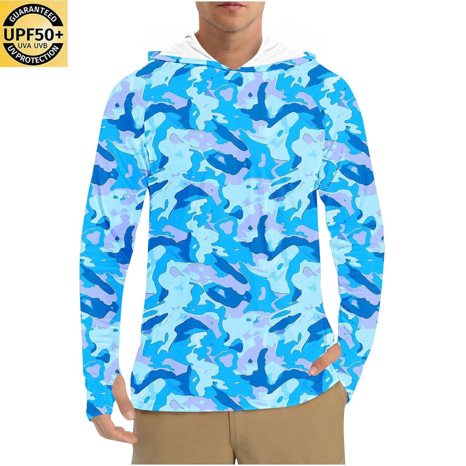 

Мужская рубашка с защитой от солнца UPF50+, быстросохнущая рубашка с длинным рукавом, рубашка для бега, тренировок, рыбалки L