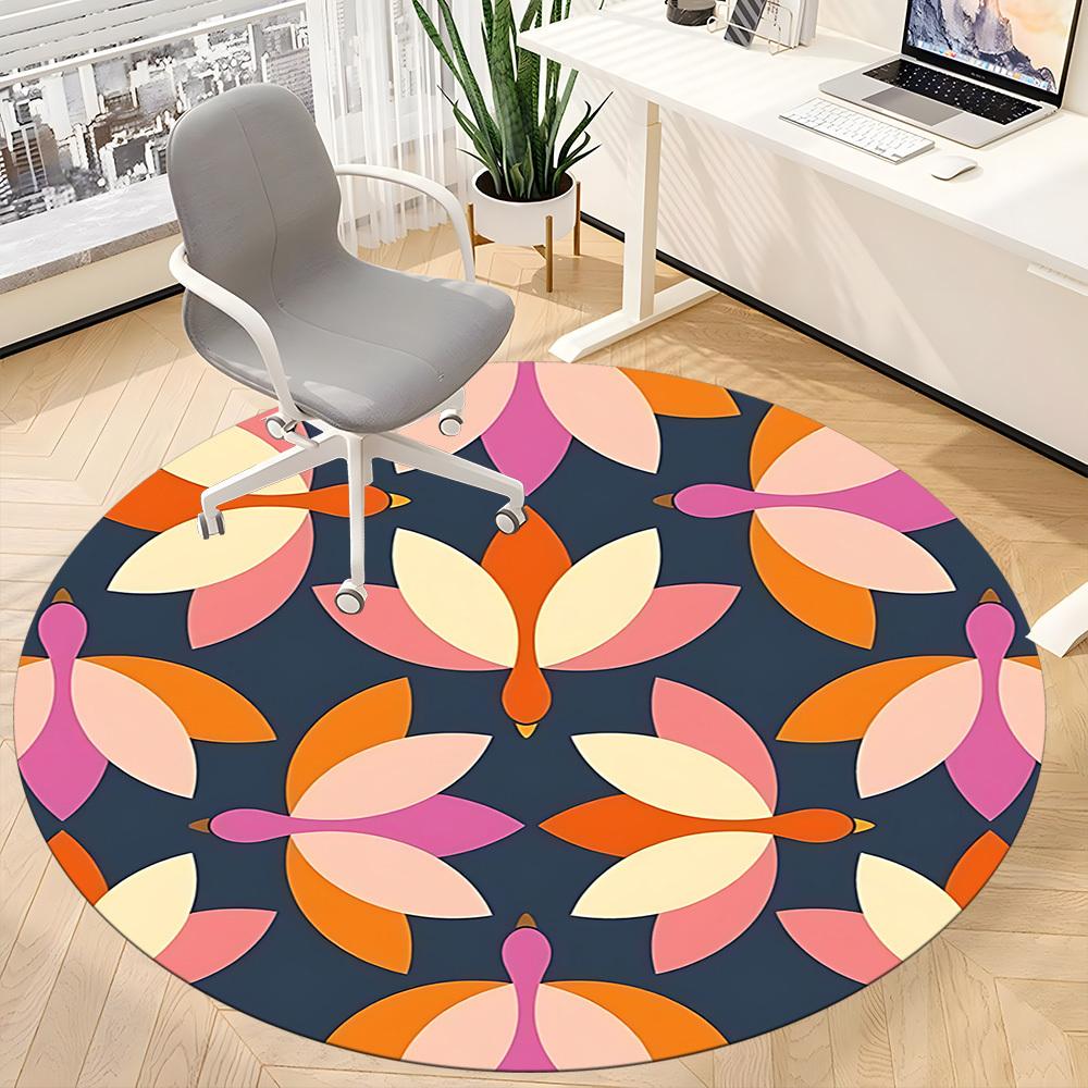1pc Ducks Pattern Office Round Area Rug, Indoor Mat Suitable For Office, Under Office Chairs Bedroom Living Room Home Decor, Room Deco 159
