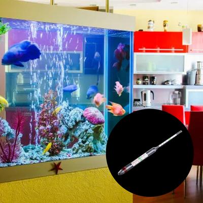 Szklany Akwariowy Hydrometr z Wbudowanym Termometrem Morski Pływający Tester Zasolenia Wody Słonej Zakres 1.000-1.060 7.87in