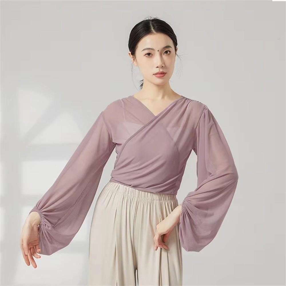 Long Sleeve Classical Dance Tops Soft Fabric Dance Performance Costume Dance Top Dance Training