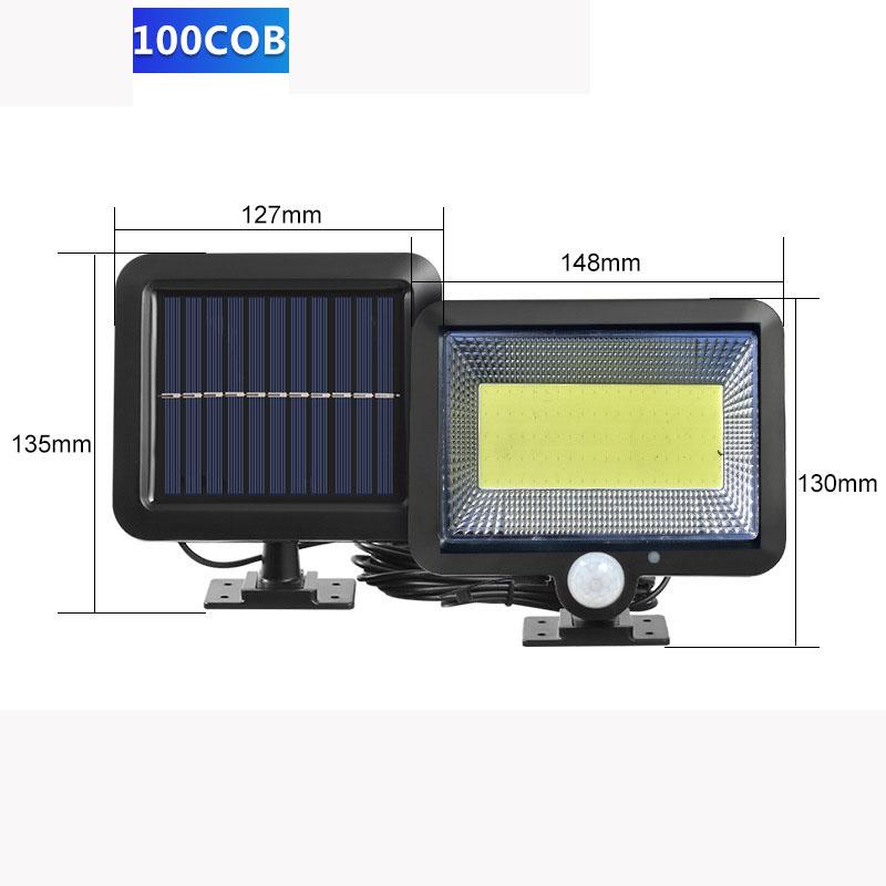 100LED Solar Licht Außen Motion Sensor Aufladen Solar Wand Licht Wasserdicht Notfall Led Licht Straße Garten Veranda Lampe