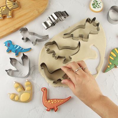 8/12 pezzi di formine per biscotti set stampo per biscotti a forma di dinosauro carino forniture per feste di compleanno a tema dinosauro per bambini