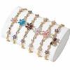 Chaîne Rose Zircone Cubique Luxe Bracelet Brillant Strass Mode Pour Femmes