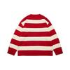Li-Ning Striped Color-Block Cartoon Rabbit Intarsia Long Sleeve Sweater Unisex Tops Red AMBT009-1