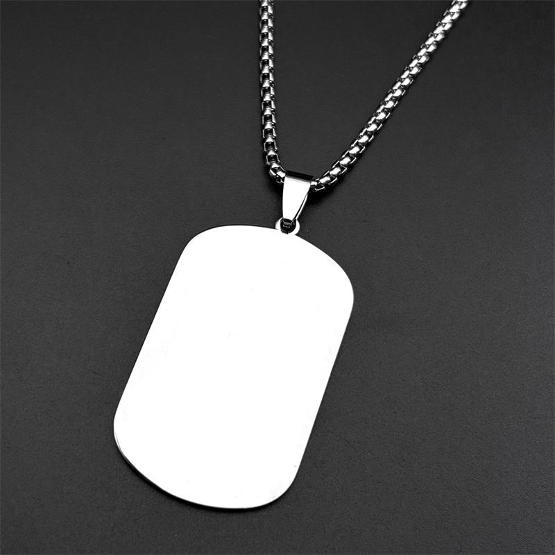 Hebrew Star of David Dog Tag Pendant Necklace for Women Men Stainless Steel Silver Color Jewish Enamel Chain Amulet Jewelry