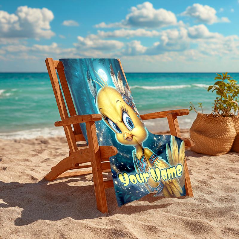 1PC Custom Name Dreamy Night Friend Beach Towel Highly Absorbent And Sand-Resistant Towel for Swimming, Pool, Yoga, And Travel Lightweight