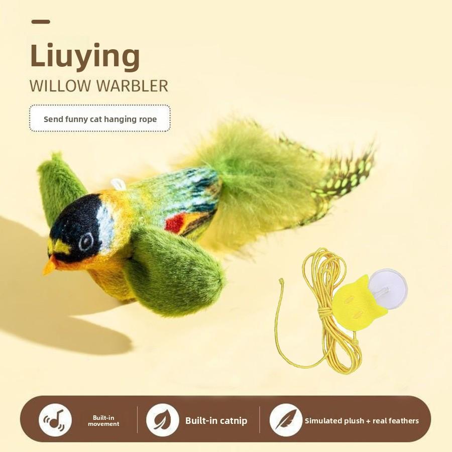 Cat Toys For Indoor Cats Interactive Cat Toy Realistic Bird Sound Cat Toy Plush Catnip for Cats Kitten Toy зелёный