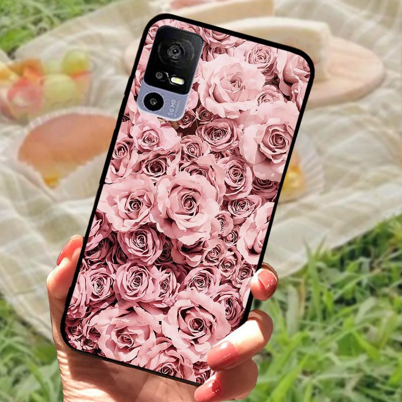 For TCL 40R Case TPU Soft Silicone Marble Phone Cover Case for TCL 405 406 408 403 TCL40R Shockproof Funda Love T771K Bumper
