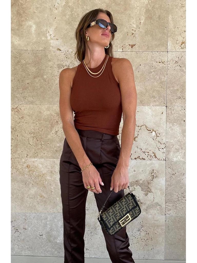 2024 Europäischer und Amerikanischer Rundhals Ärmellos Slim Kurze Weste - Sexy, Modisch, Alleskönner