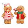 Christmas Gingerbread Man Ornaments Cartoon Wooden Ornament, Double-sided Printed Desktop Tabletop Figurines, Decorative Signs Craft for Home