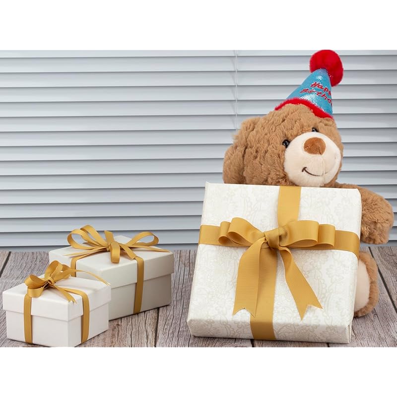 [Tekdeere]Width 25mm Solid Gold Grosgrain Ribbon, Perfect for Gift Wrapping, Sewing, Hair Accessories, Wedding Decorations - 91m/roll