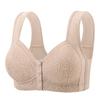 Plus Size Bra Women Front Closure Fixed Cup Thin Wireless Push Up Tank Top Bra Shaping Supportive Comfortable Full Coverage Underwear