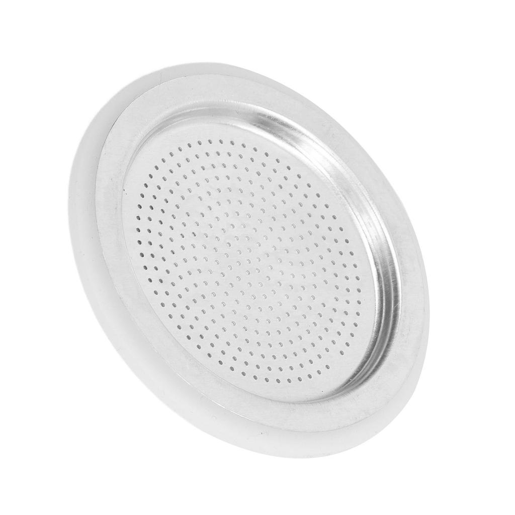 Anillo de Sellado del Filtro de Cafetera y Juego de Filtros Disco de Filtro de Aluminio Reutilizable para Hacer Café para 6 Personas