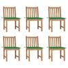 Chaises de jardin lot de 6 avec coussins Bois de teck massif