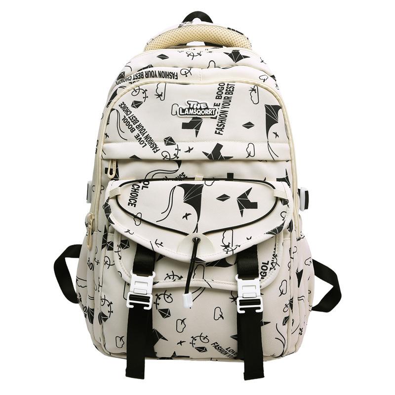Schoolbag new high-value Korean ins college style fresh and sweet backpack junior high school students lightweight large-capacity backpack