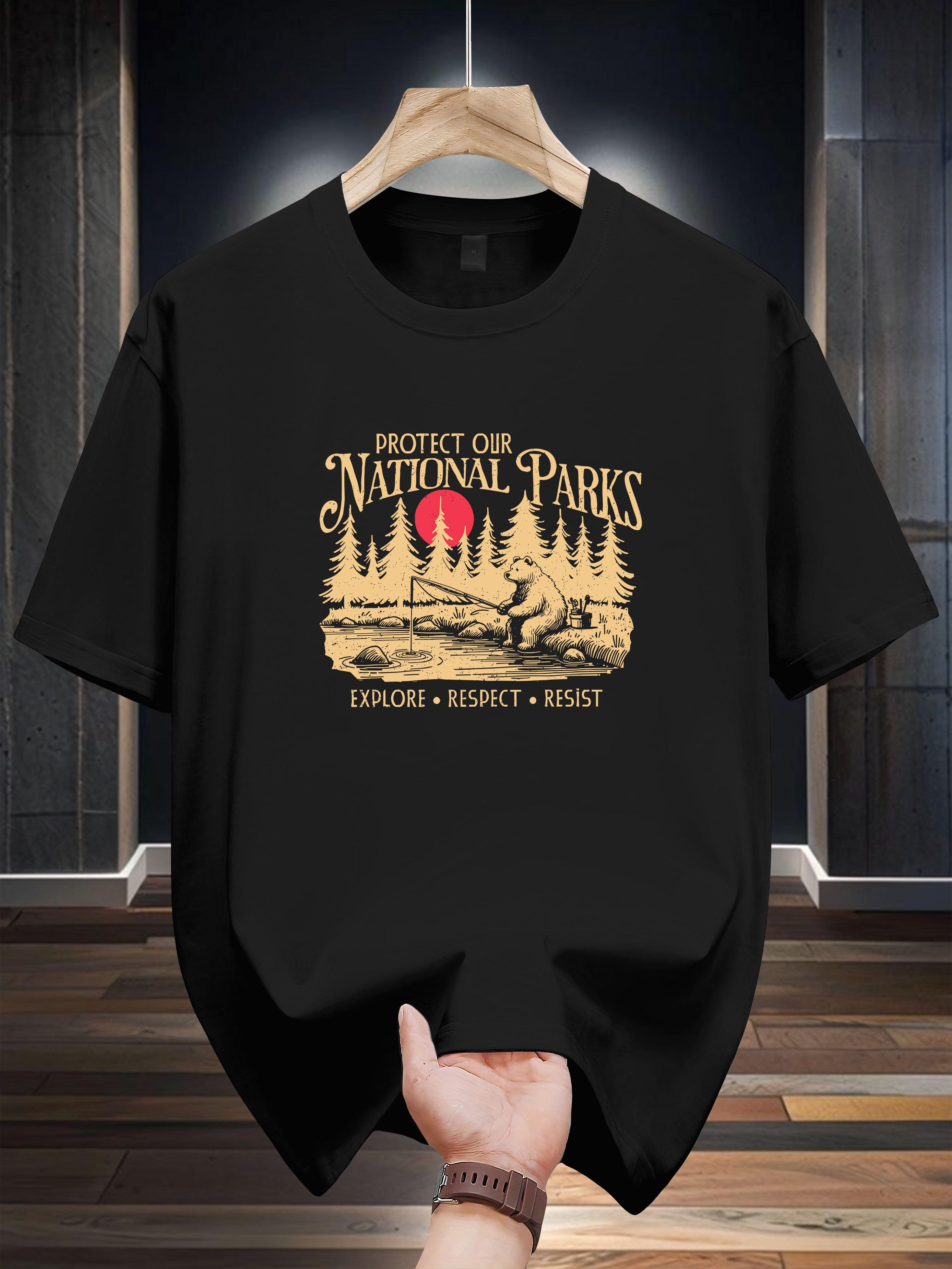 Crew Neck T-shirt - National Parks Explore & Respect Graphic S