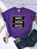 Street Woman TShirts Wife Mom Boss Letter Leopard Prints Tees Soft Breathable ONeck Short Sleeve Summer Casual Female Clothes