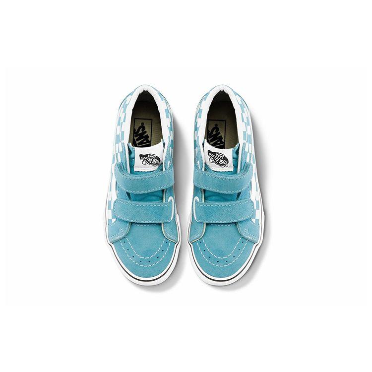 Vans Sk8 Reissue Checkerboard Retro Mid-Top Kids Skate Shoes Blue White Kids Sneaker VN0A346Y30Y