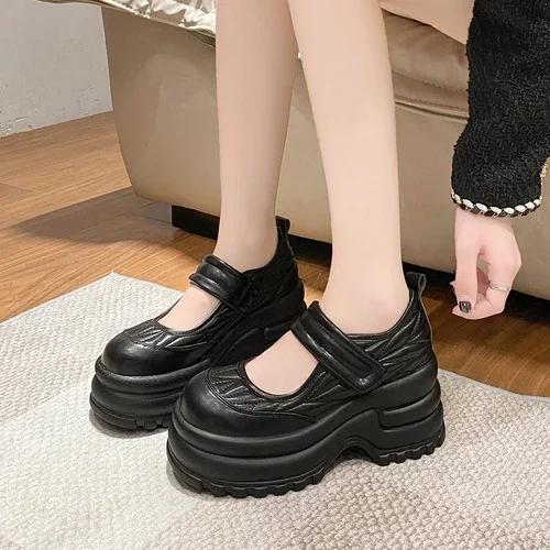 Fashion Lolita Shoes Women Mary Jane 2024 New Vintage Girls Students JK Uniform High Heels Platform Shoes Cosplay Black Female Shoes