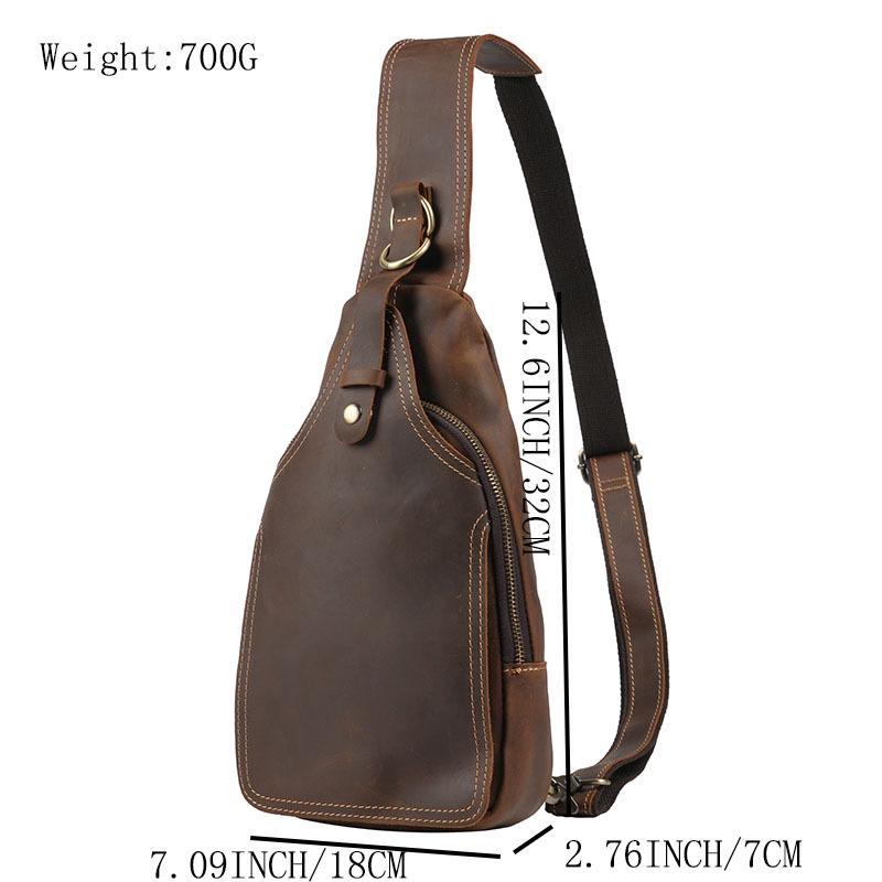 Men's Retro Genuine Leather Crossbody Chest Bag