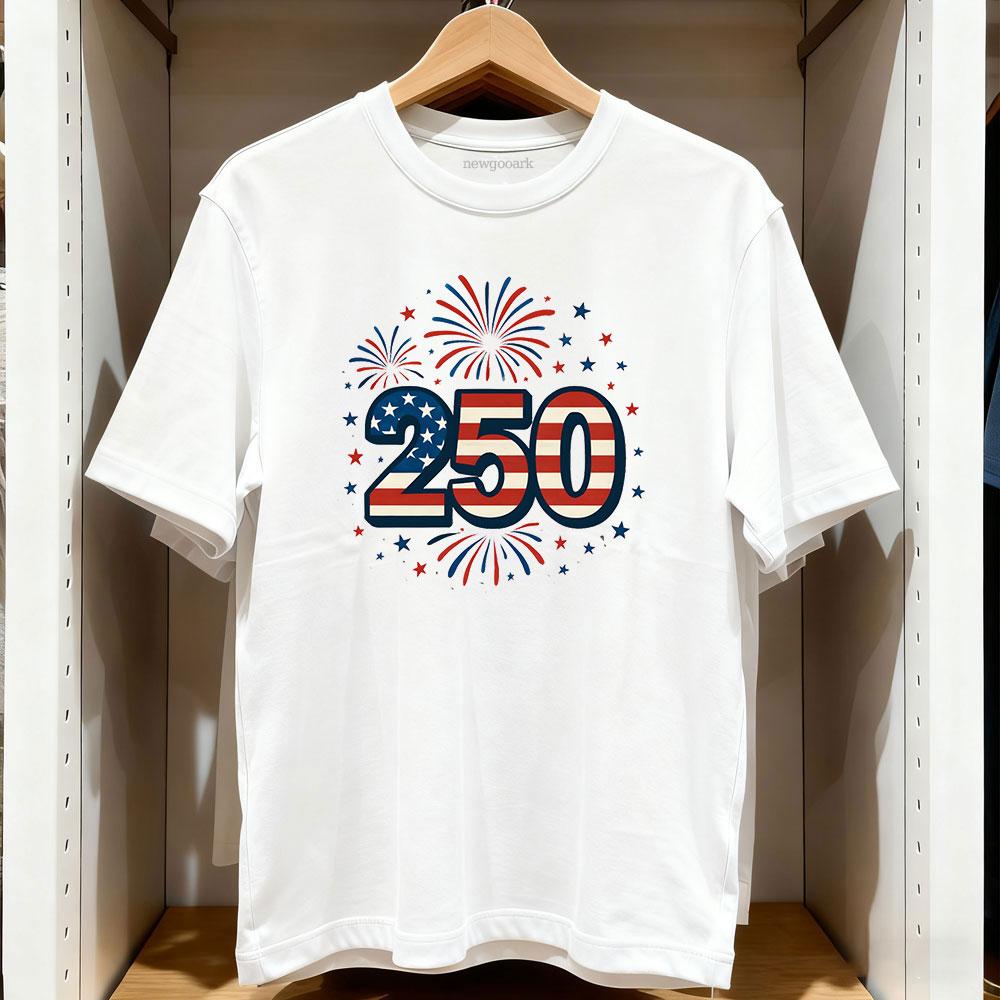 

250 Патриотический дизайн Звезды и Полосы для Футболки America 250 Женская Унисекс Повседневная Хлопковая Графическая Футболка Короткий рукав S