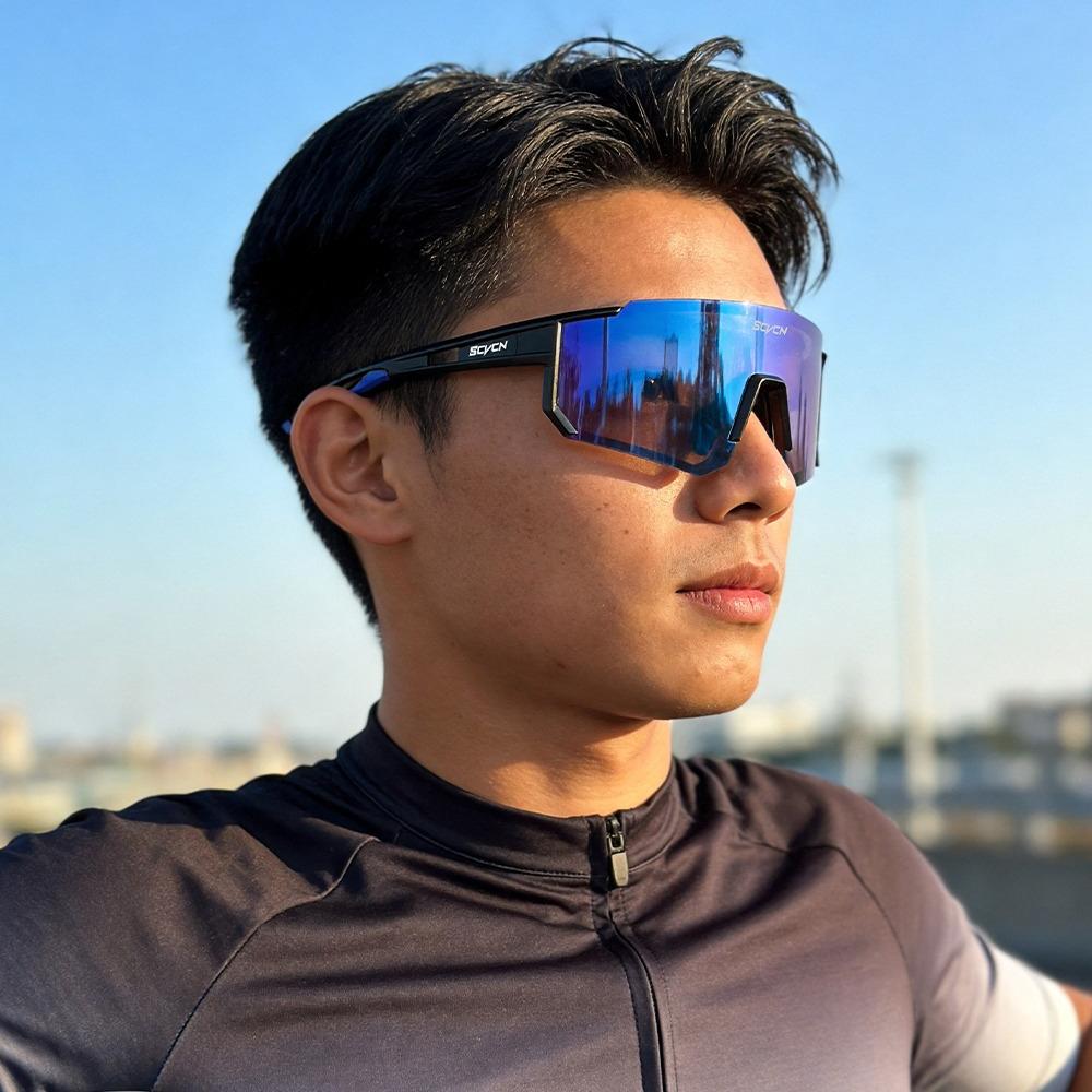 SCVCN UV400 Damskie Gogle Rowerowe Okulary do Turystyki Górskiej Okulary Outdoorowe Okulary Przeciwsłoneczne Rowerowe Męskie Sporty Drogowe 7